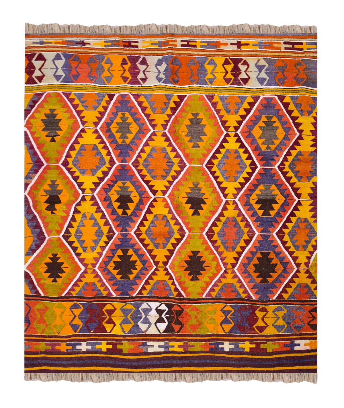 Vintage Turkish Rug, 5.2 x 5.4 ft, 158 x 164 cm