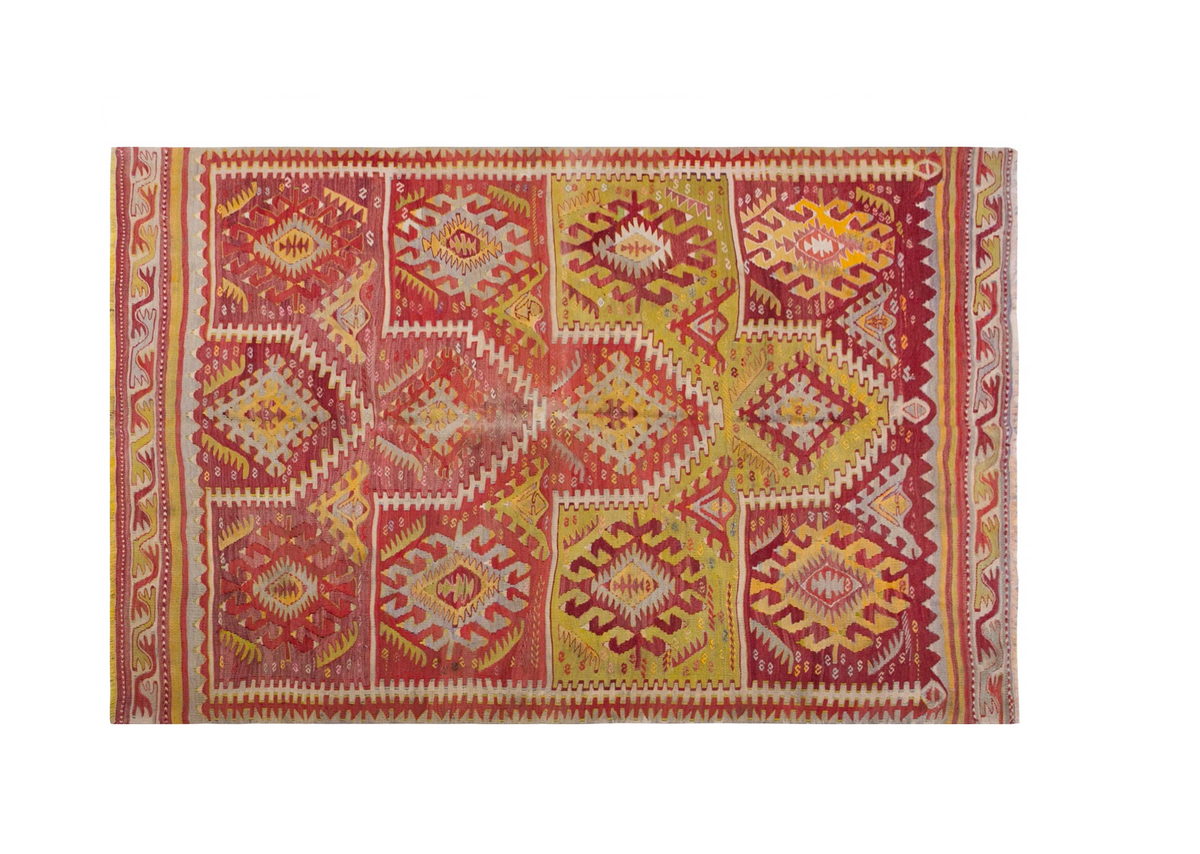 Vintage Turkish Rug, 5.2 x 6.10 ft, 160 x 210 cm