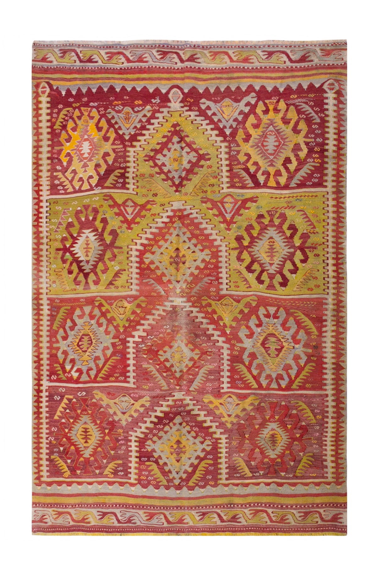 Vintage Turkish Rug, 5.2 x 6.10 ft, 160 x 210 cm