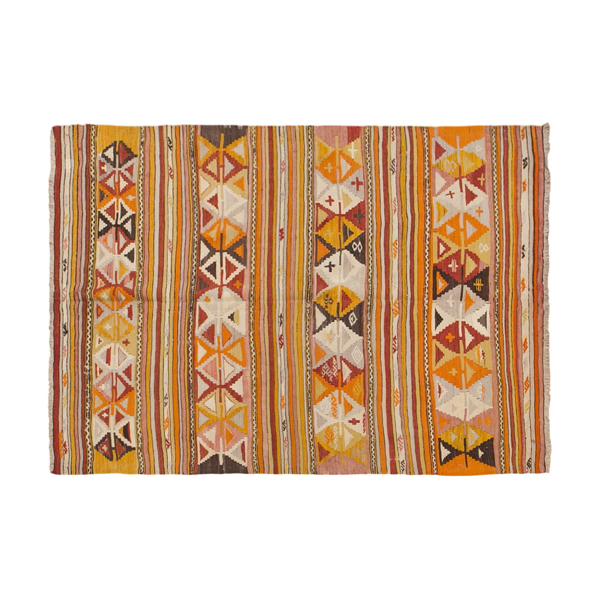 Vintage Turkish Rug, 5.2 x 6.5 ft, 158 x 196 cm