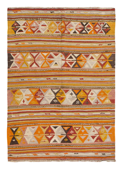 Vintage Turkish Rug, 5.2 x 6.5 ft, 158 x 196 cm