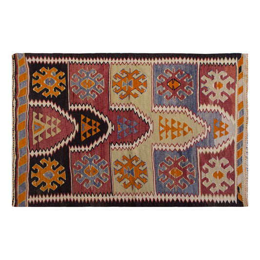 Vintage Turkish Rug, 5.3 x 3.5 ft Rug, 161 x 106 cm