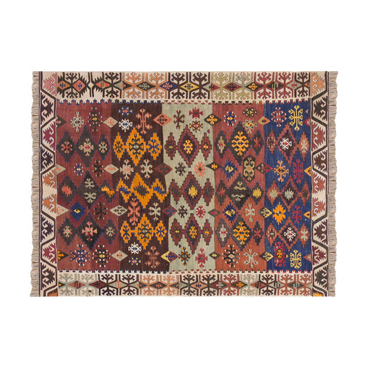 Vintage Turkish Rug, 5.3 x 6 ft, 162 x 185 cm
