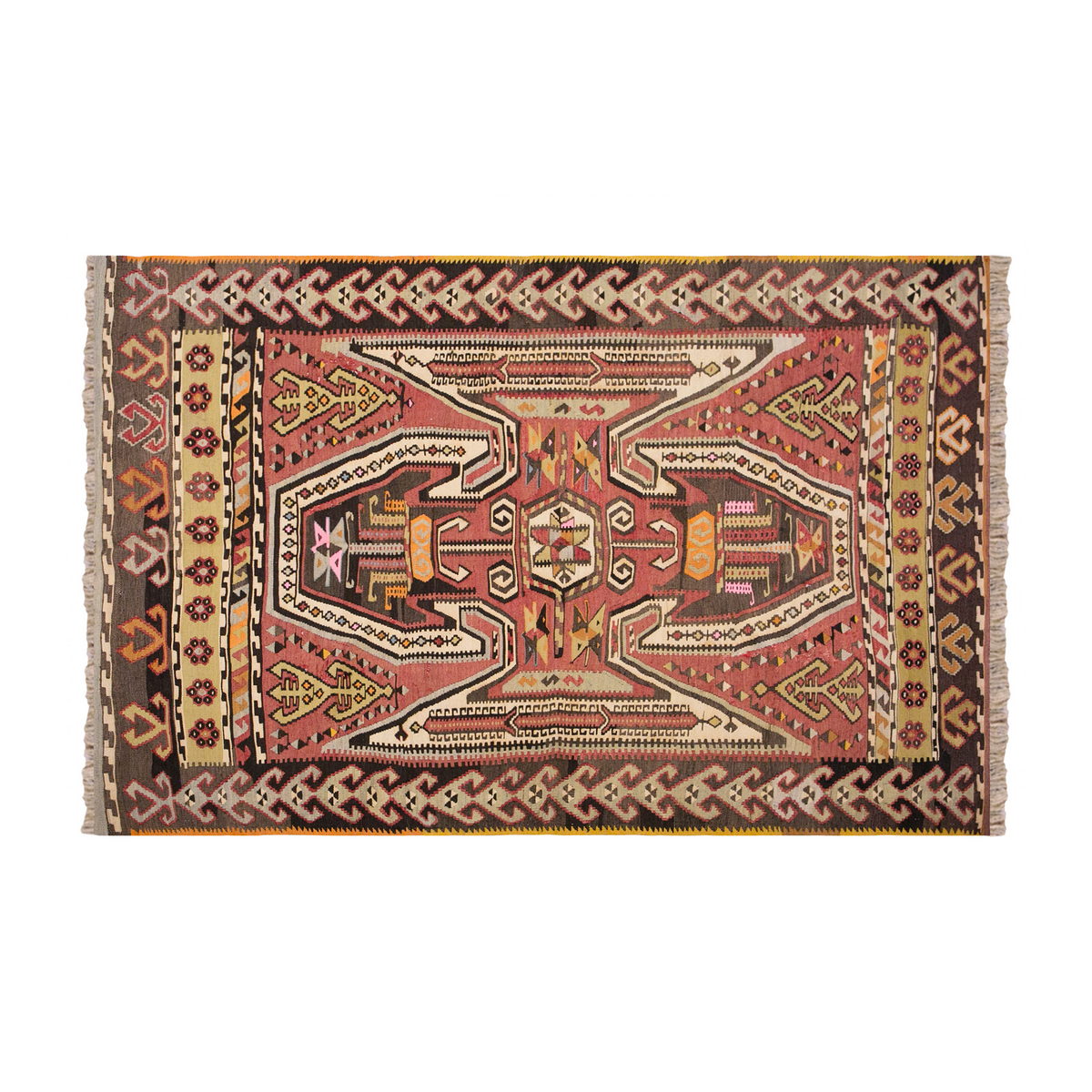 Vintage Turkish Rug, 5.4 x 7.4 ft Rug, 163 x 226 cm