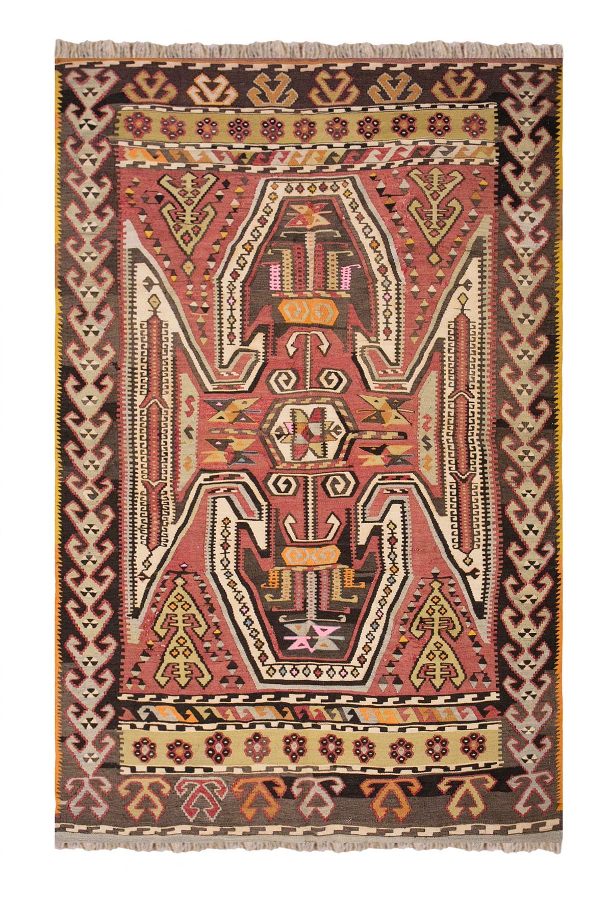Vintage Turkish Rug, 5.4 x 7.4 ft Rug, 163 x 226 cm