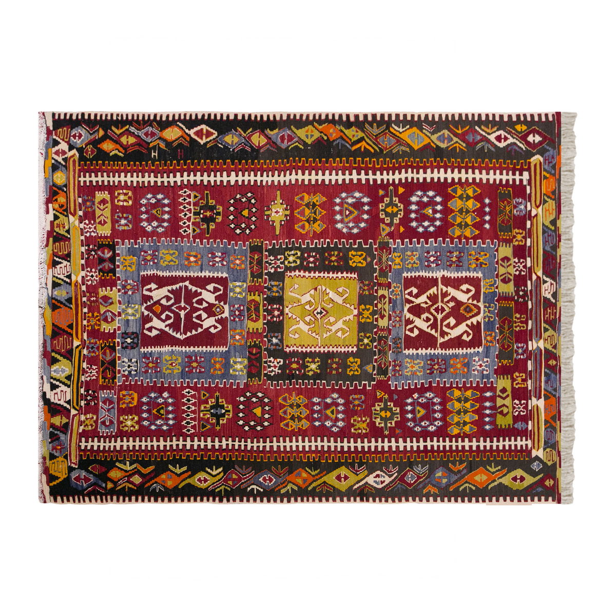 Vintage Turkish Rug, 5.5 x 6.6 ft, 166 x 200 cm