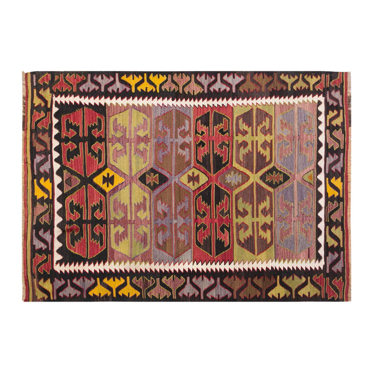 Vintage Turkish Rug, 5.6 x 3.8 ft Rug, 170 x 114 cm