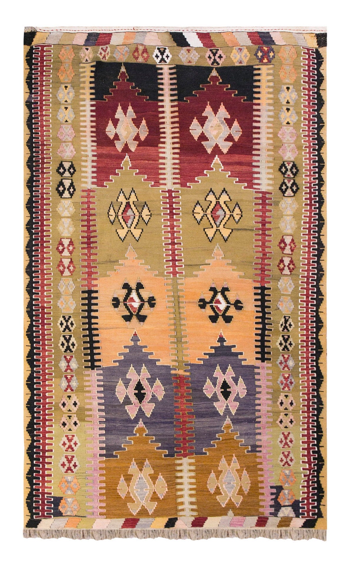 Vintage Turkish Rug, 5.6 x 8.8 ft, 170 x 266 cm