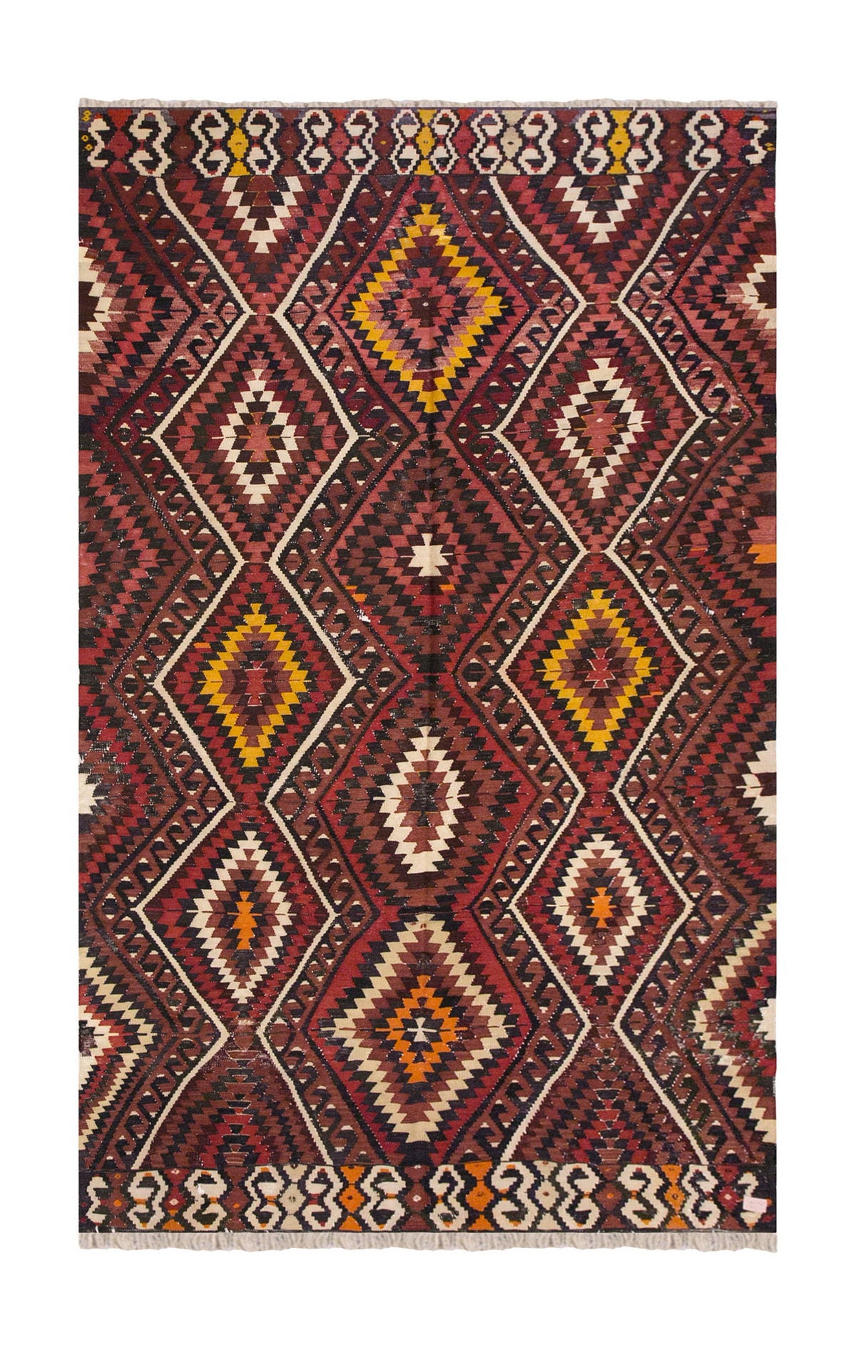 Vintage Turkish Rug, 5.8 x 9 ft, 175 x 275 cm