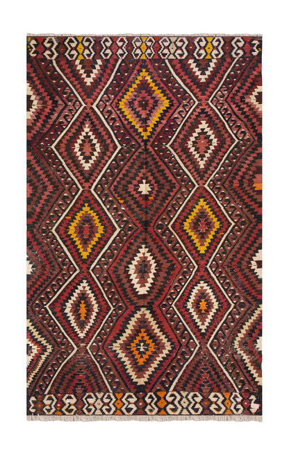 Vintage Turkish Rug, 5.8 x 9 ft, 175 x 275 cm