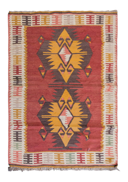 Vintage Turkish Rug, 5.9 x 3.4 ft Rug, 176 x 103 cm