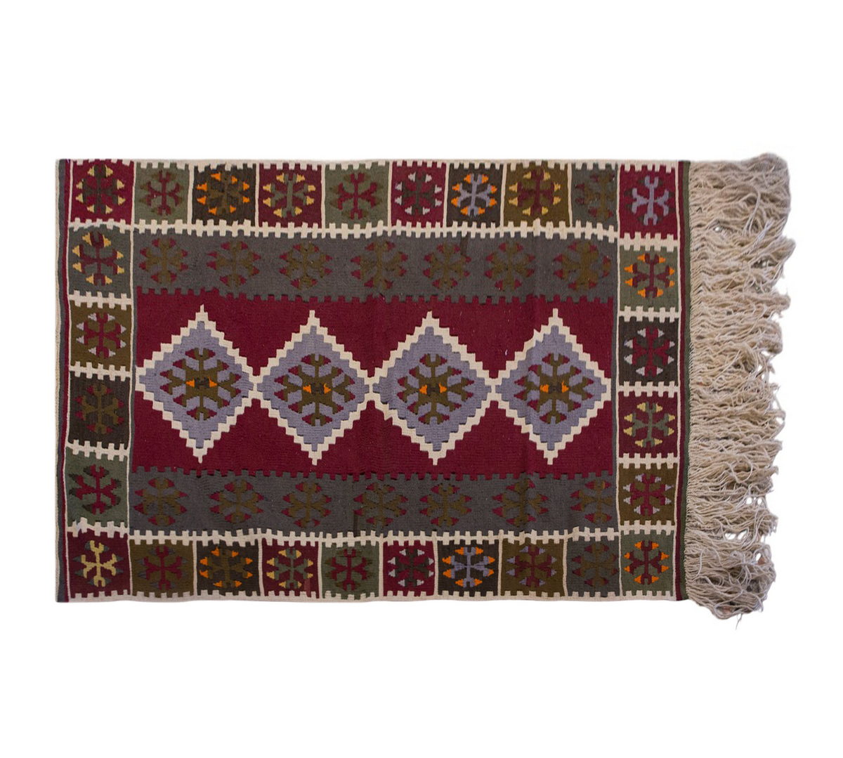 Vintage Turkish Rug, 5.9 x 3.8 ft Rug, 177 x 112 cm
