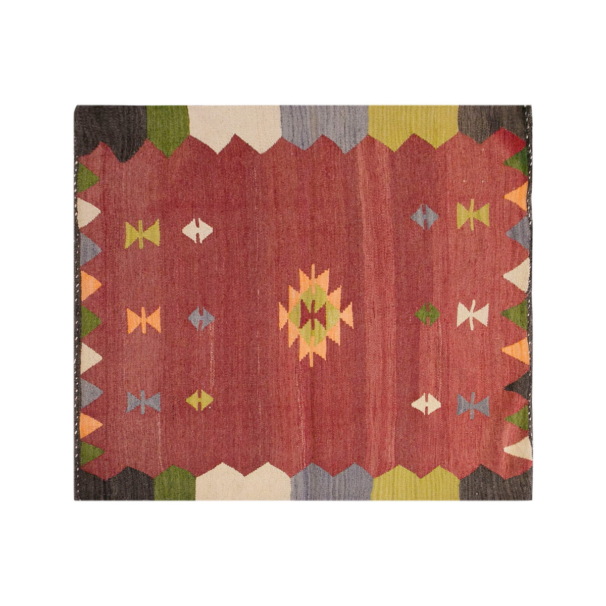 Vintage Turkish Rug, 5 x 5.6 ft Rug, 153 x 168 cm
