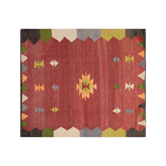 Vintage Turkish Rug, 5 x 5.6 ft Rug, 153 x 168 cm