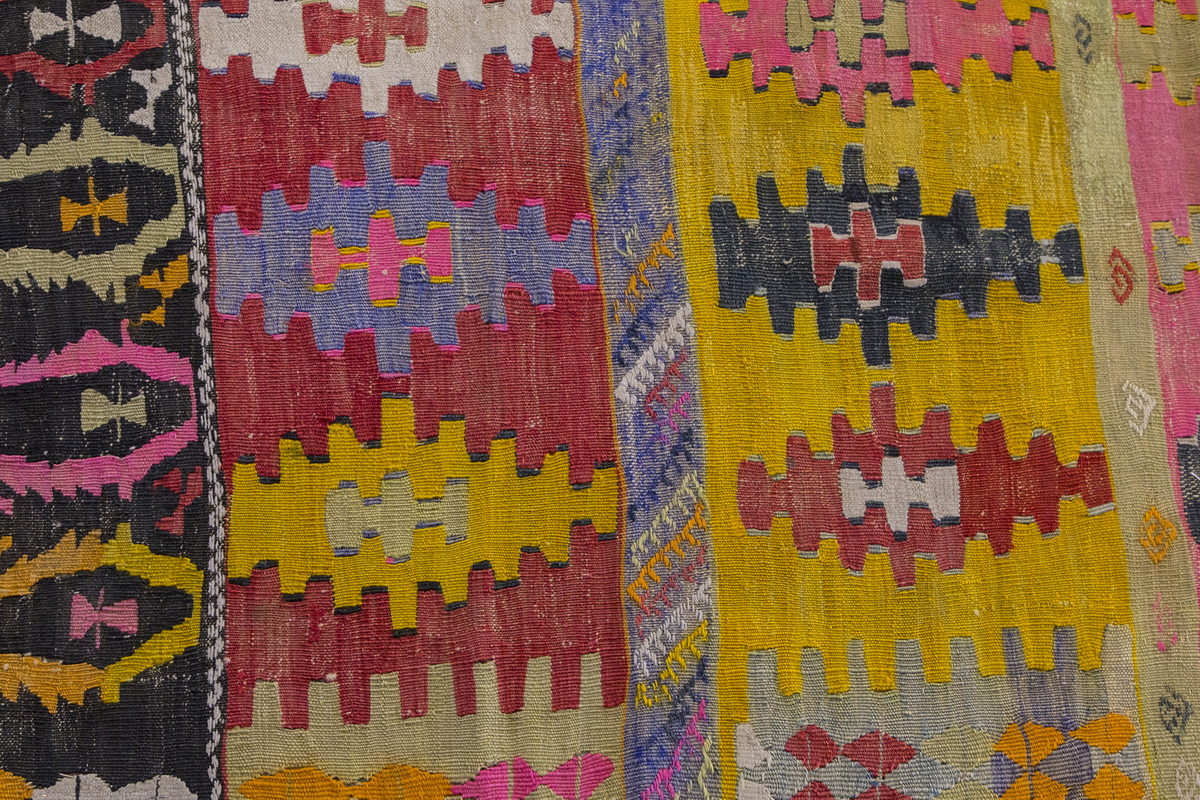 Vintage Turkish Rug, 6.2 x 3.4 ft Rug, 190 x 102 cm