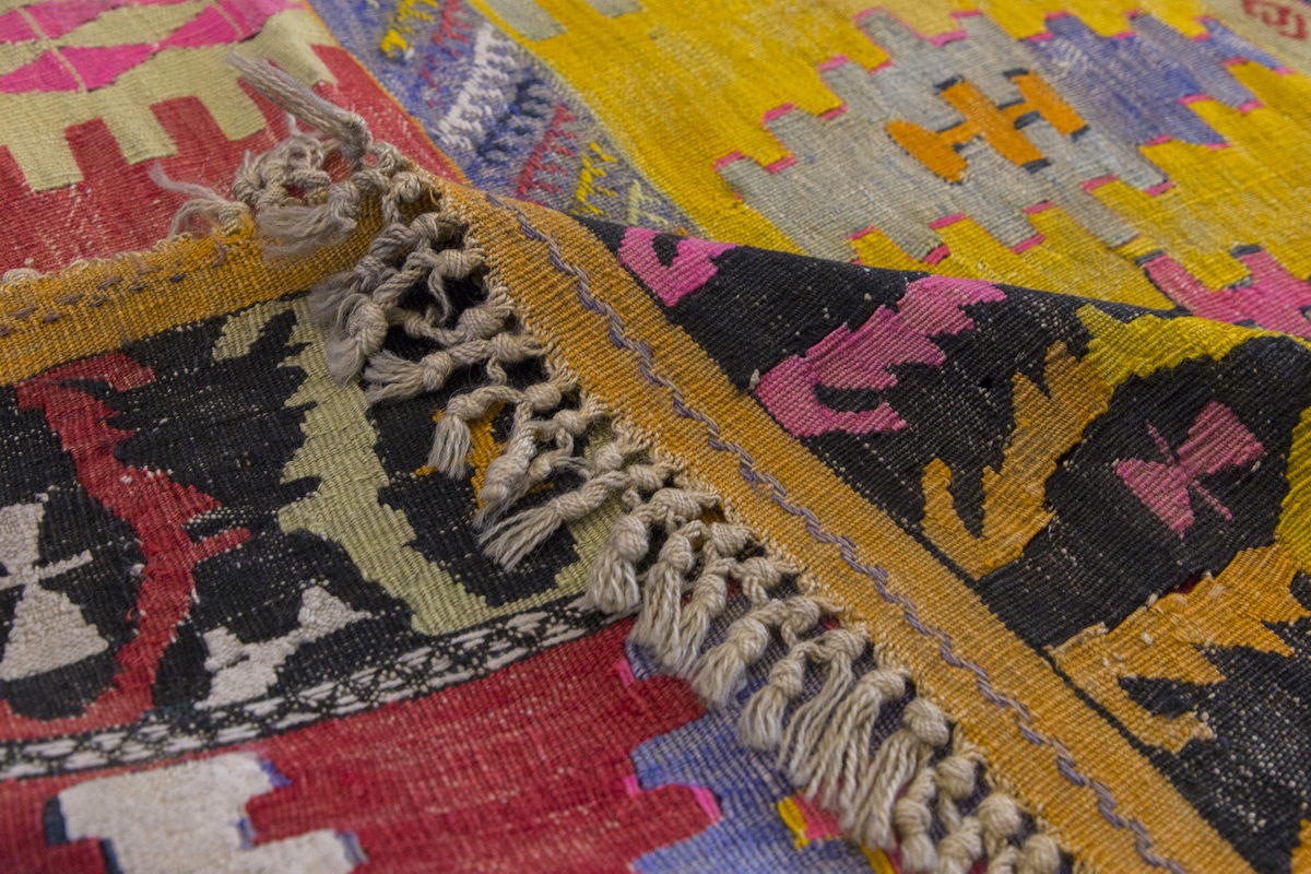 Vintage Turkish Rug, 6.2 x 3.4 ft Rug, 190 x 102 cm