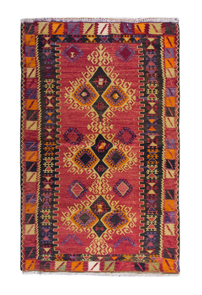 Vintage Turkish Rug, 6.5 x 3.5 ft, 196 x 106 cm