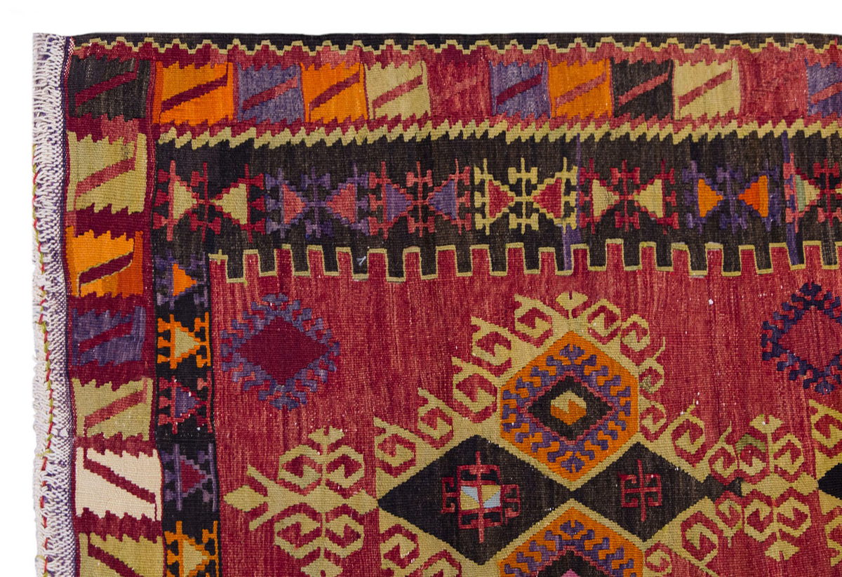 Vintage Turkish Rug, 6.5 x 3.5 ft, 196 x 106 cm
