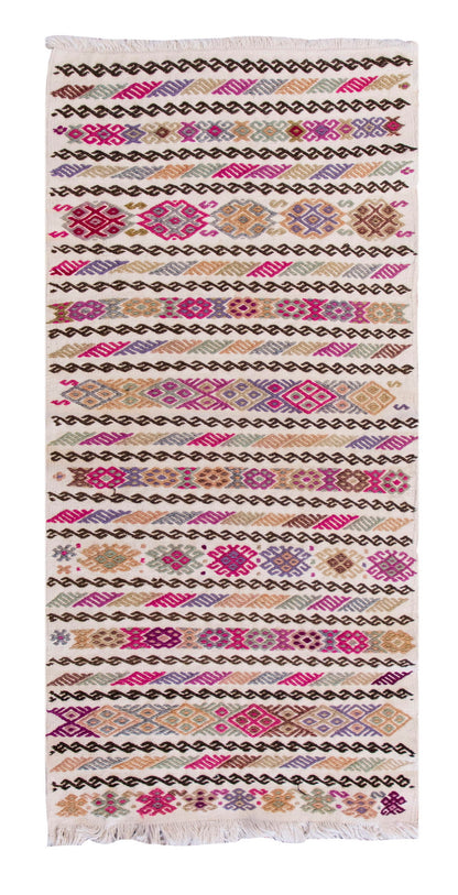 Vintage Turkish Rug, 63 x 131 cm, 2 x 4.3 ft Rug