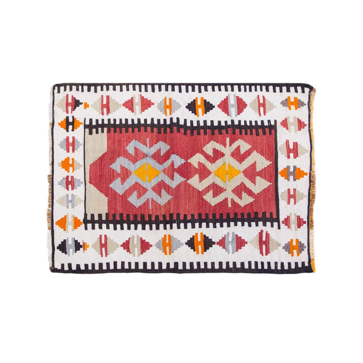 Vintage Turkish Rug, 68 x 104 cm 2.2 x 3.4 ft