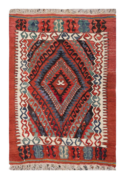 Vintage Turkish Rug, 74 x 97 cm, 2.5 x 3.2 ft