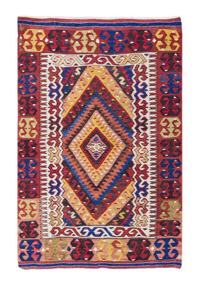 Vintage Turkish Rug, 75 x 109 cm 2.5 x 3.6 ft