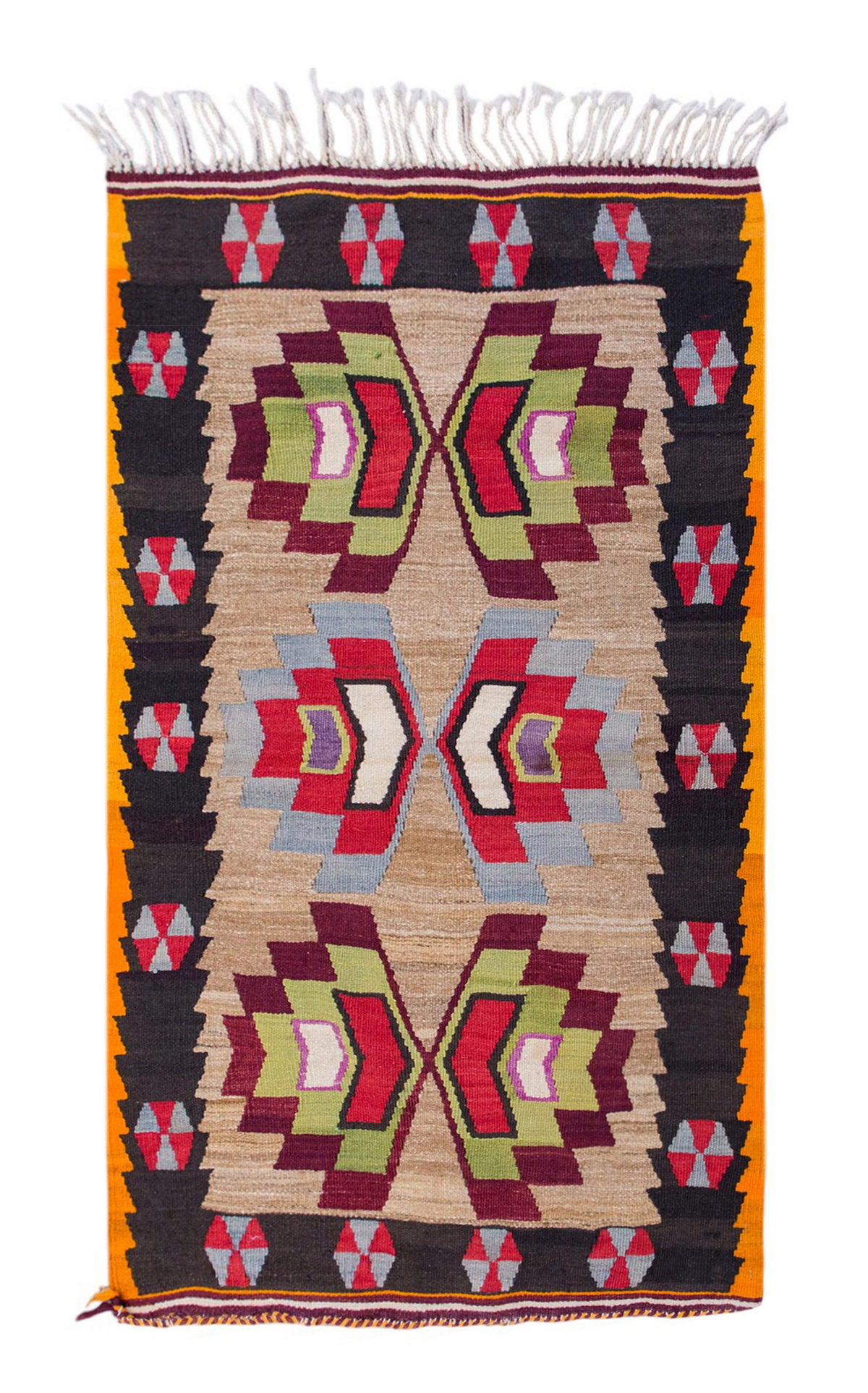 Vintage Turkish Rug, 82 x 128 cm 2.8 x 4.2 ft