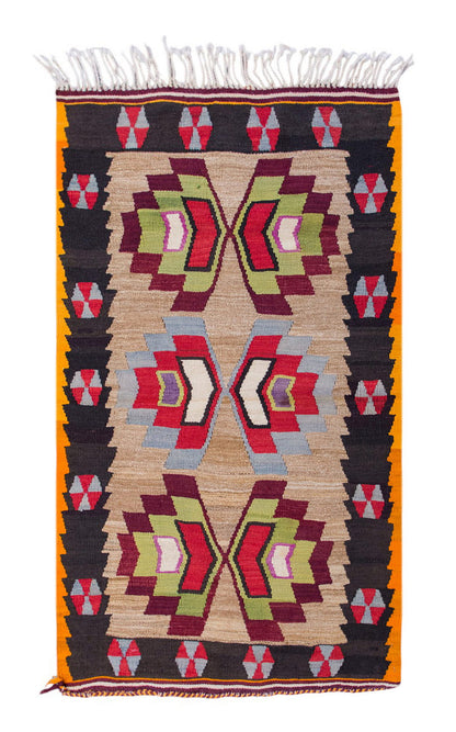 Vintage Turkish Rug, 82 x 128 cm 2.8 x 4.2 ft