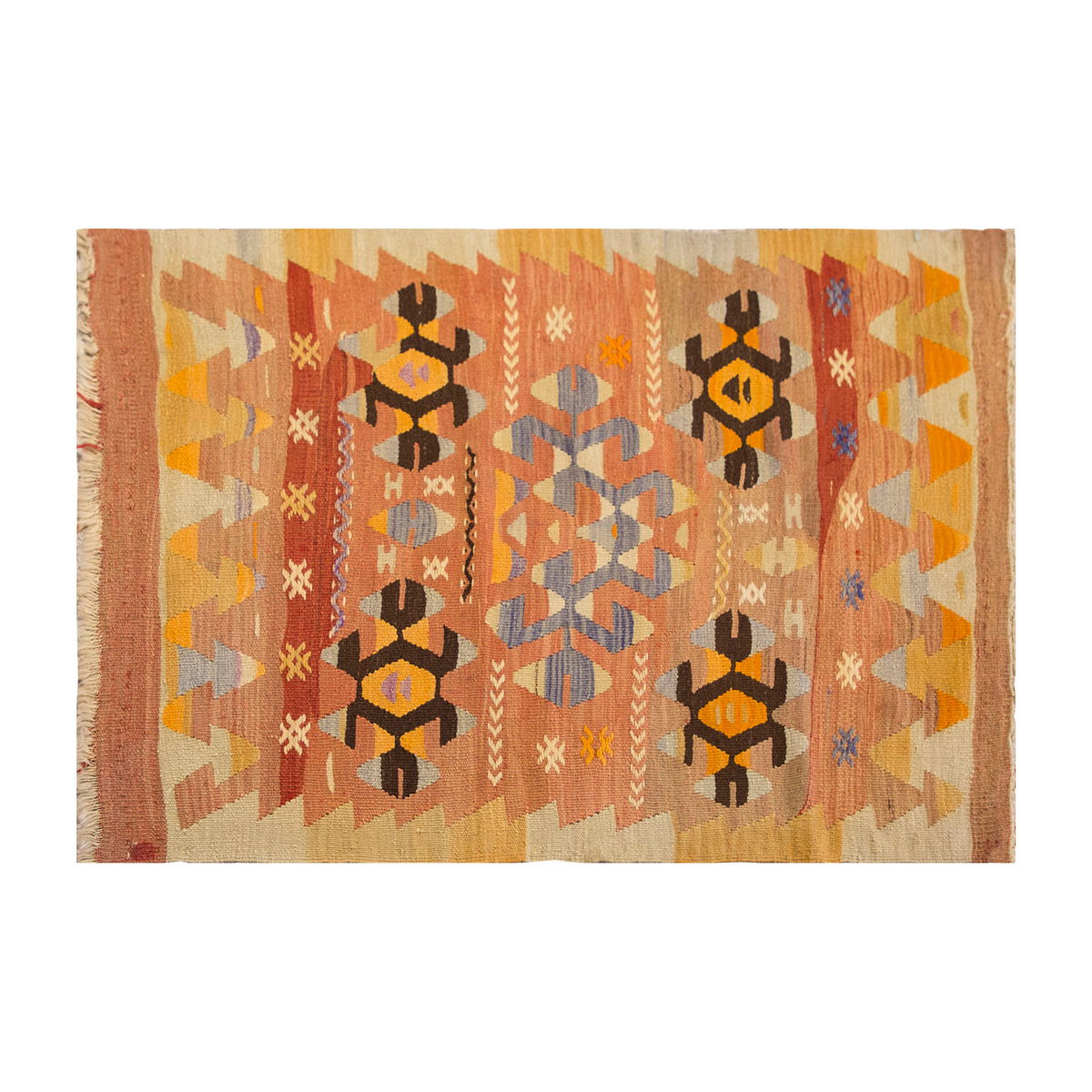 Vintage Turkish Rug, 92 x 118 cm, 3 x 3.10 ft