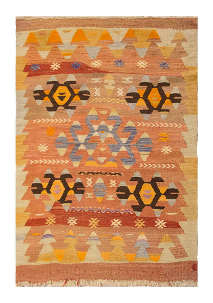 Vintage Turkish Rug, 92 x 118 cm, 3 x 3.10 ft