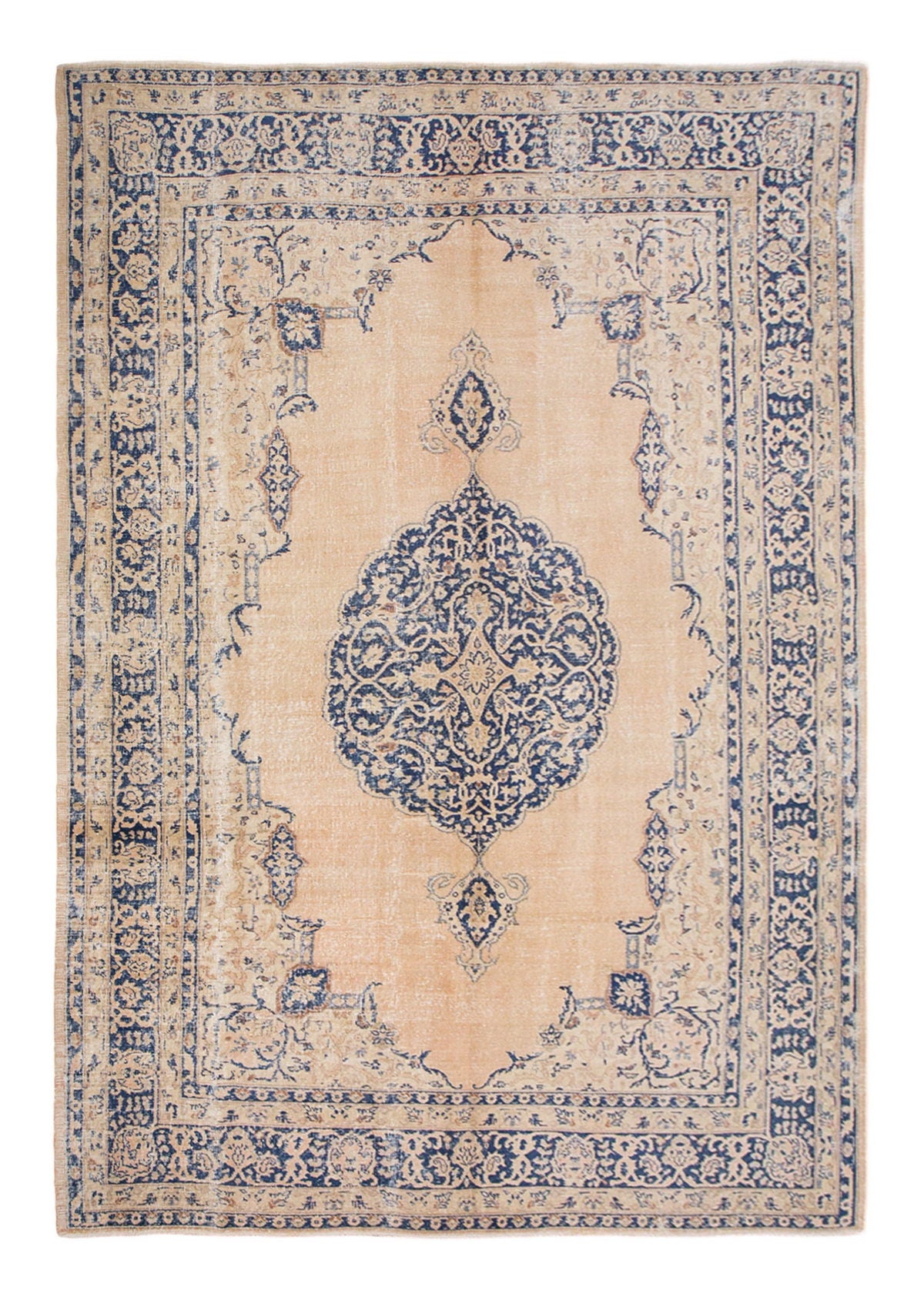 Vintage Turkish Rug 7'11x10'10 | 242x330 cm Wool Rug • Handwoven Boho Carpet
