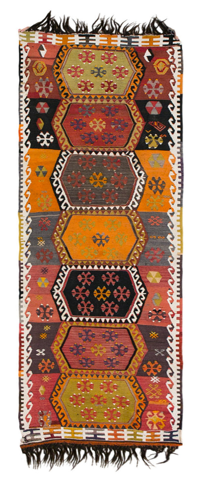 Vintage Turkish Runner, 2.11 x 8.6 ft Rug, 90 x 261 cm