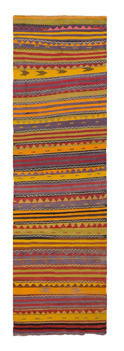 Vintage Turkish Runner, 2.9 x 11.11 ft Rug, 84 x 365 cm