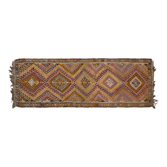 Vintage Turkish Runner, 3.4 x 11.7 ft Rug, 102 x 355 cm