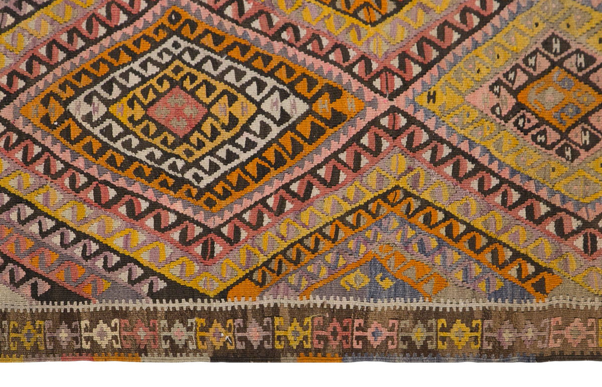 Vintage Turkish Runner, 3.4 x 11.7 ft Rug, 102 x 355 cm