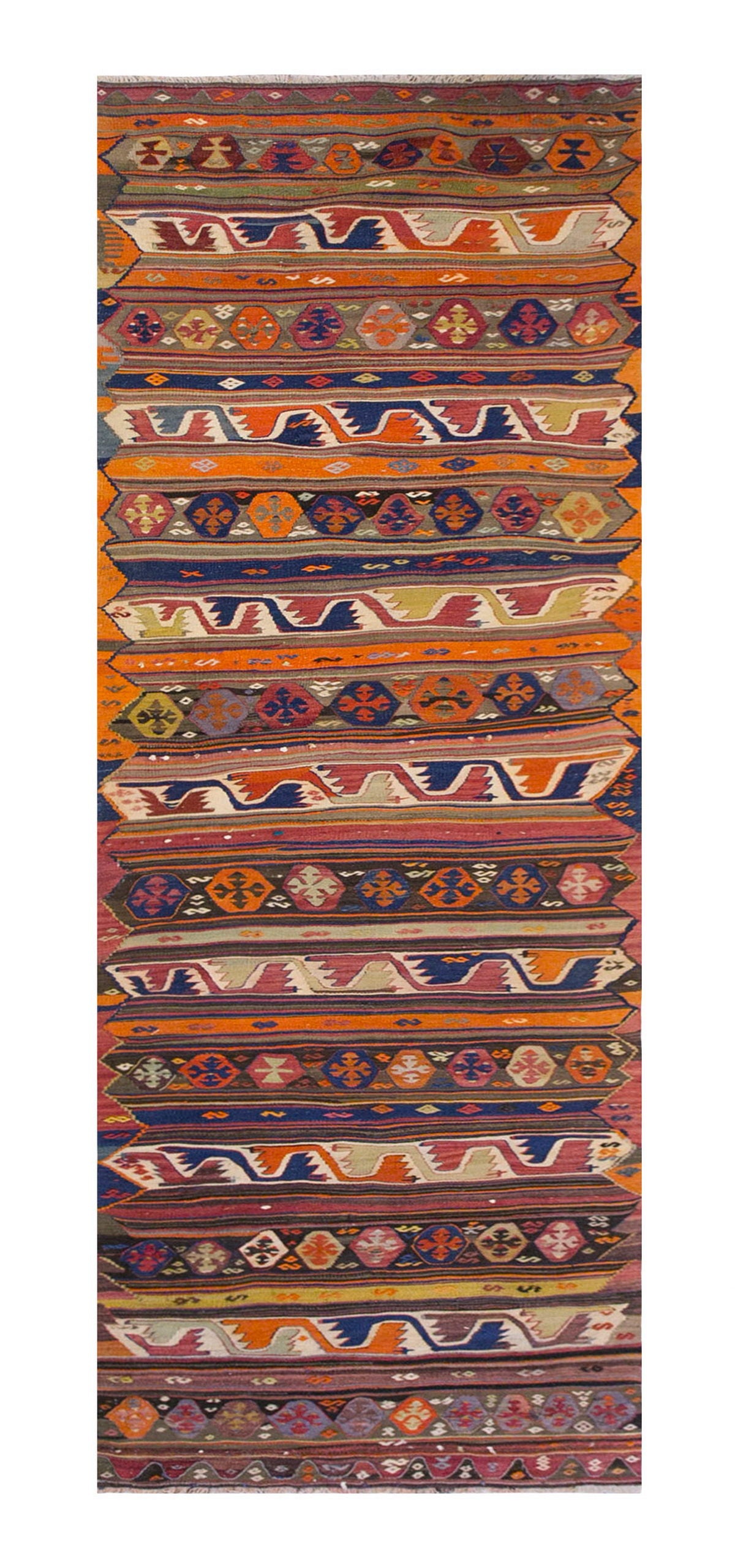 Vintage Turkish Runner Rug, 2.11 x 10.9 ft Rug, 89 x 328 cm