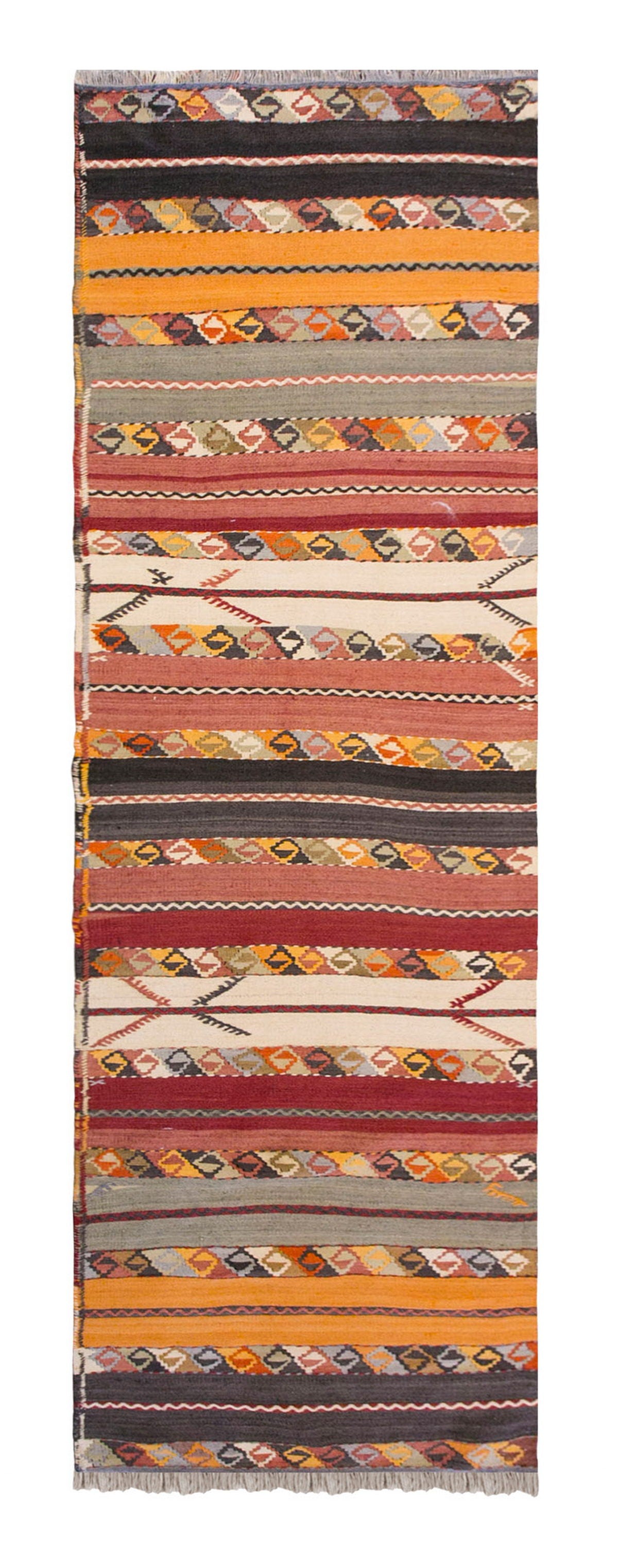 Vintage Turkish Runner Rug, 2.11 x 10 ft Rug, 89 x 307 cm