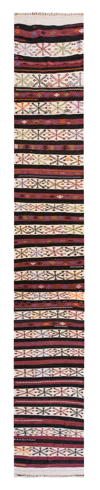 Vintage Turkish Runner Rug, 2.4 x 16.6 ft Rug, 72 x 505 cm