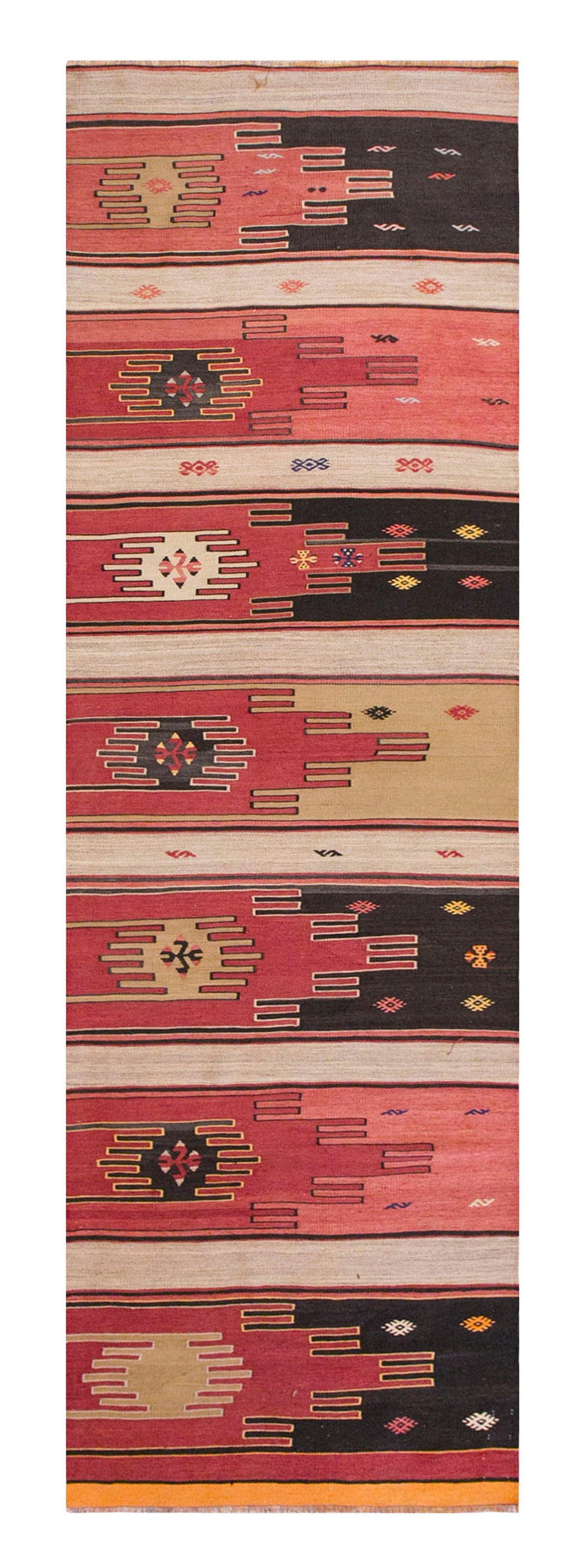 Vintage Turkish Runner Rug, 2.8 x 10.11 ft Rug, 83 x 335 cm