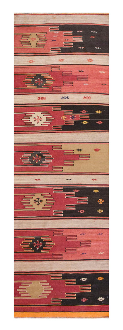 Vintage Turkish Runner Rug, 2.8 x 10.11 ft Rug, 83 x 335 cm