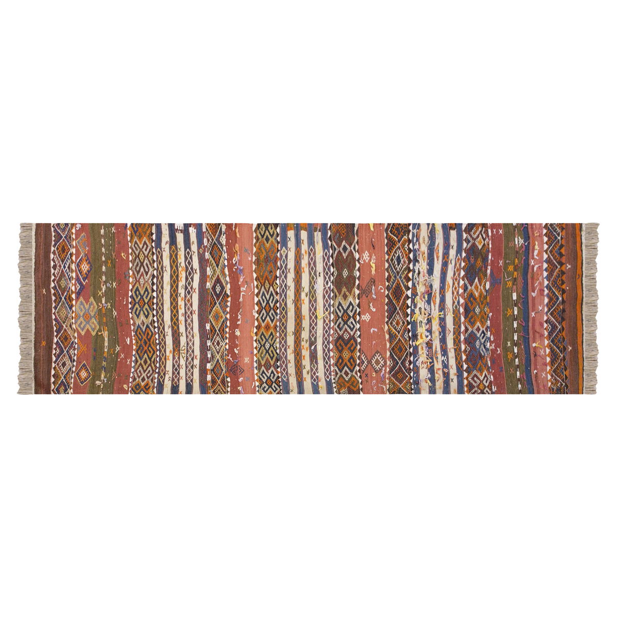 Vintage Turkish Runner Rug, 2.9 x 11.8 ft Rug, 86 x 358 cm