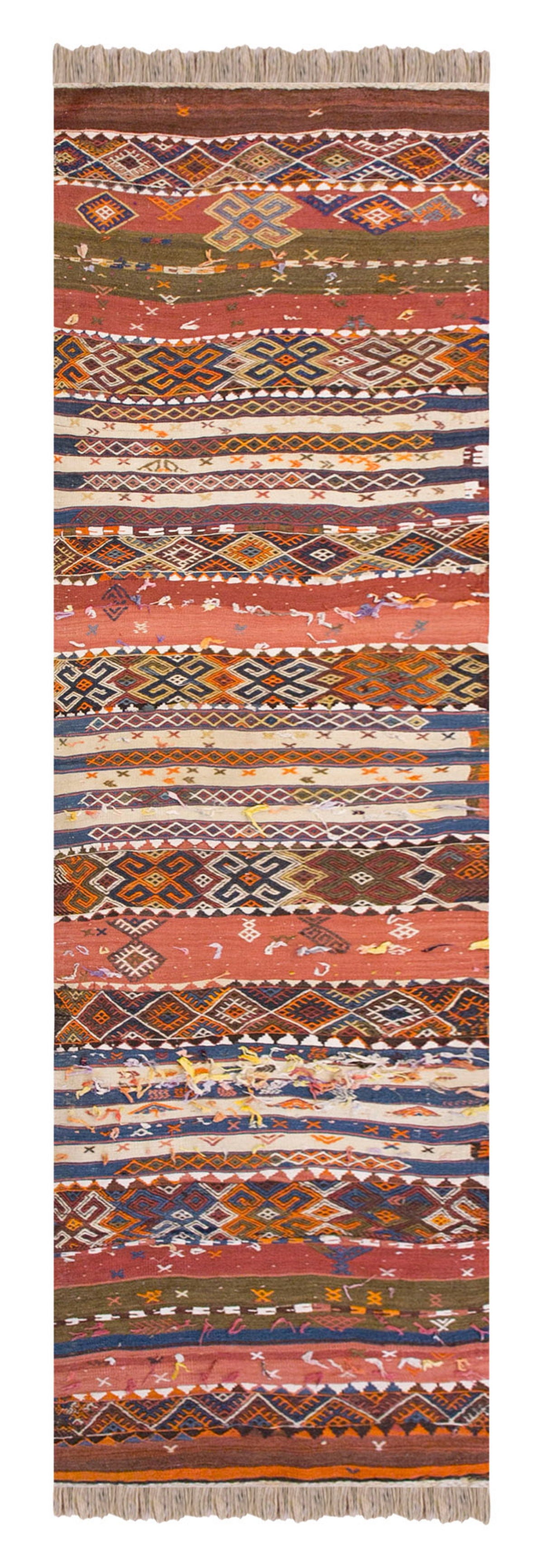 Vintage Turkish Runner Rug, 2.9 x 11.8 ft Rug, 86 x 358 cm