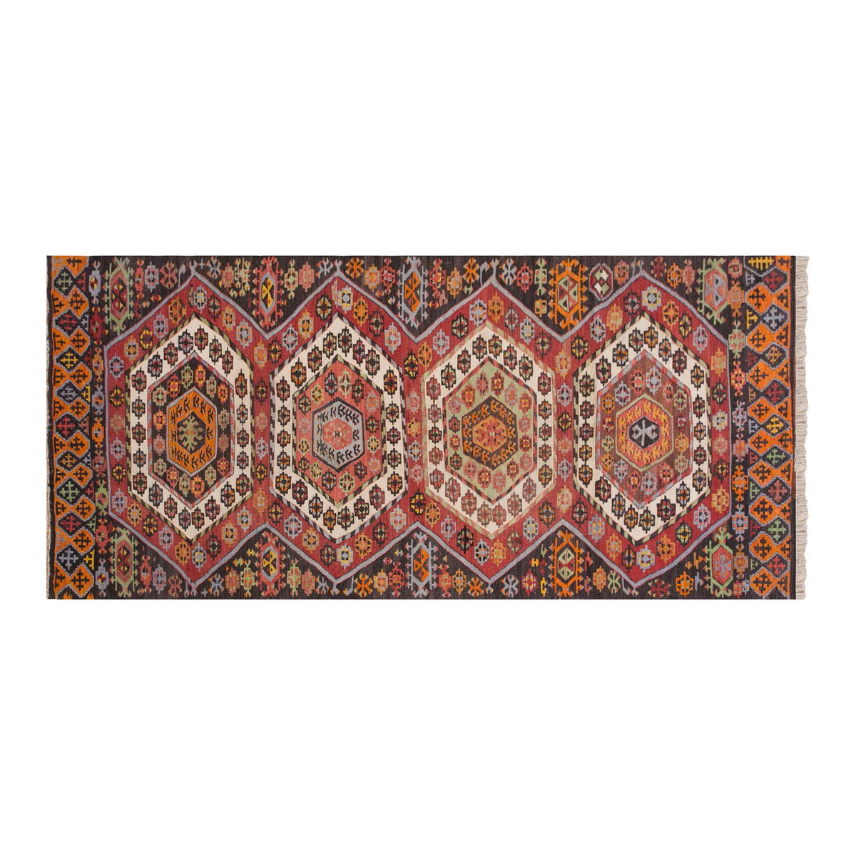 Vintage Turkish Runner Rug, 3 × 8.7 ft Rug, 93 × 263 cm