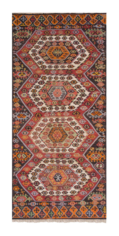 Vintage Turkish Runner Rug, 3 × 8.7 ft Rug, 93 × 263 cm