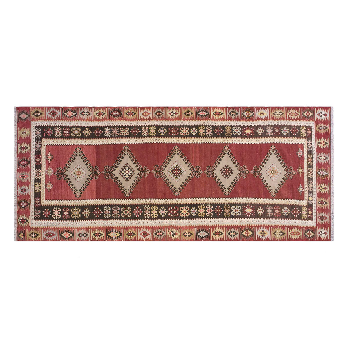 Vintage Turkish Runner Rug, 3.10 x 11.5 ft Rug, 117 x 350 cm