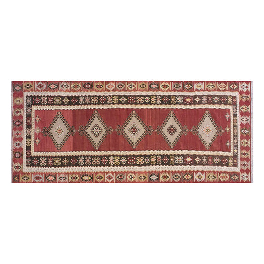 Vintage Turkish Runner Rug, 3.10 x 11.5 ft Rug, 117 x 350 cm