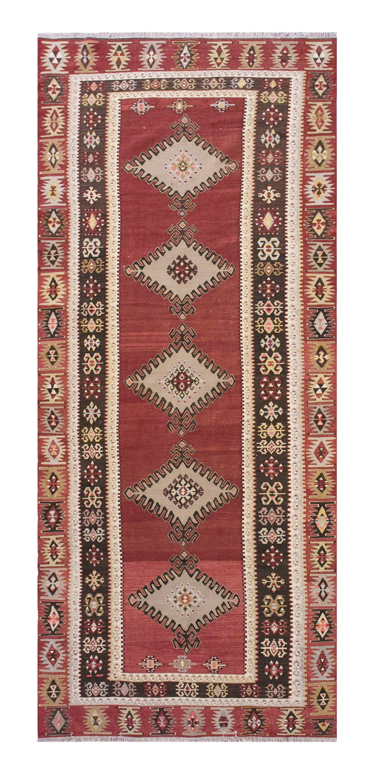 Vintage Turkish Runner Rug, 3.10 x 11.5 ft Rug, 117 x 350 cm