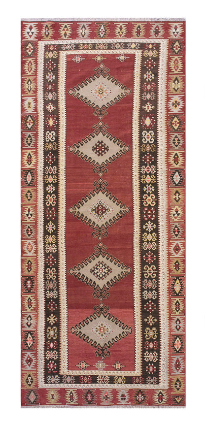 Vintage Turkish Runner Rug, 3.10 x 11.5 ft Rug, 117 x 350 cm