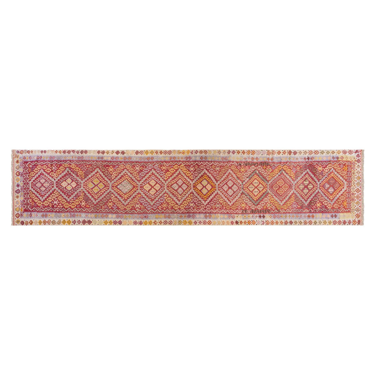 Vintage Turkish Runner Rug, 3.2 x 17.2 ft Rug, 99 x 525 cm