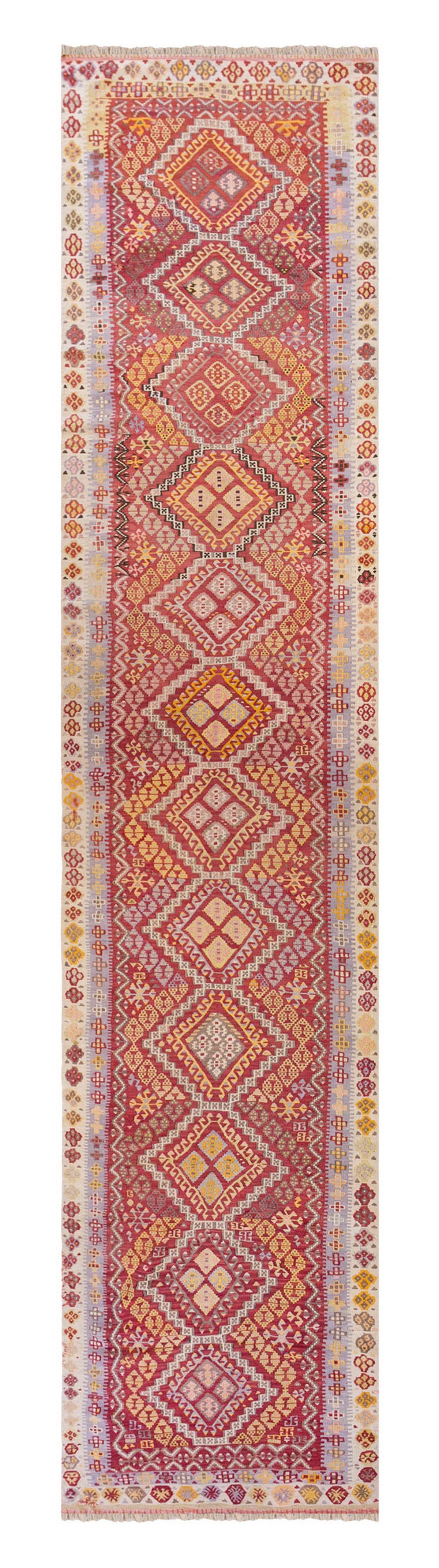 Vintage Turkish Runner Rug, 3.2 x 17.2 ft Rug, 99 x 525 cm